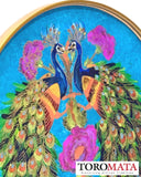 APSC8.6  Two peacocks, One spirit - Turquoise
