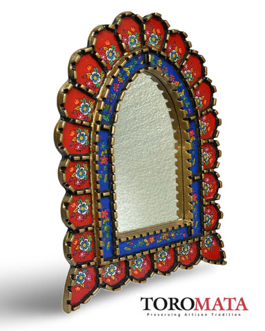 Cuscaja Red & Blue Mirror - Cathedral