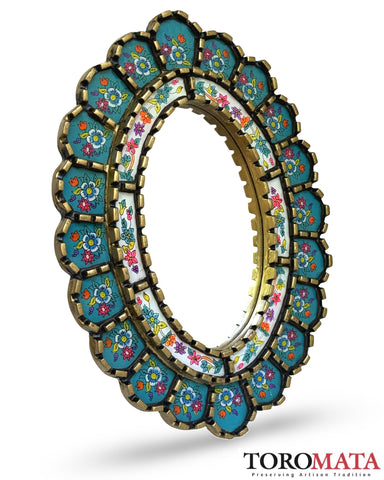Cuscaja Turquoise & White Mirror - Oval