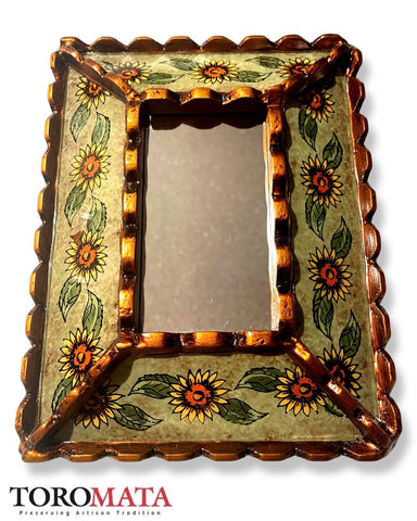 APSF16X21E - Sunflower Mirror - Vintage Green