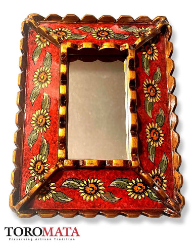APSF16X21E - Sunflower Mirror - Rust Red