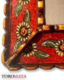 APSF16X21E - Sunflower Mirror - Rust Red