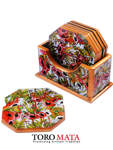 APP42FL- Flamingos Coasters