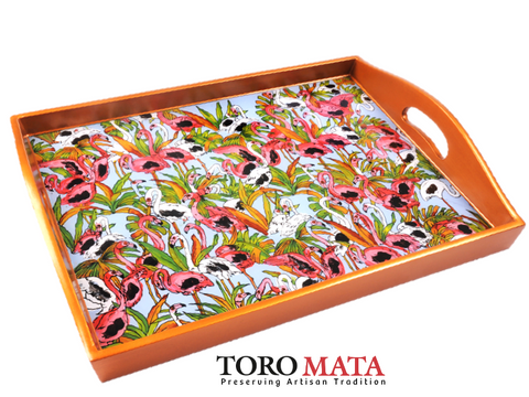 APP46FL - Flamingos Serving Tray